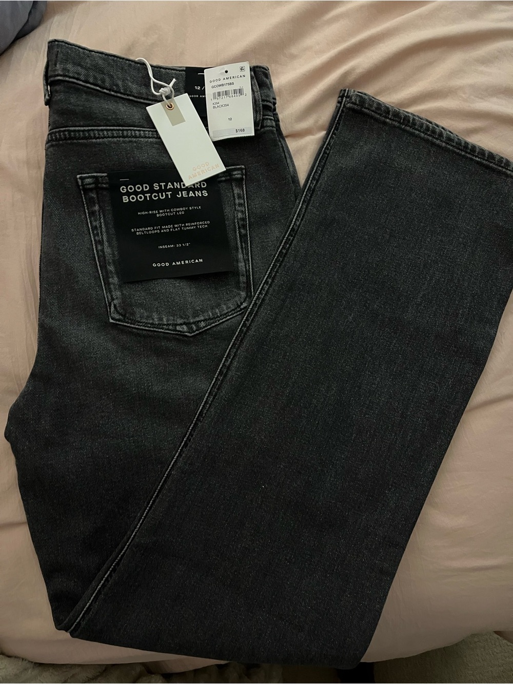 Good American Bootcut Jeans — Charcoal Black Wash